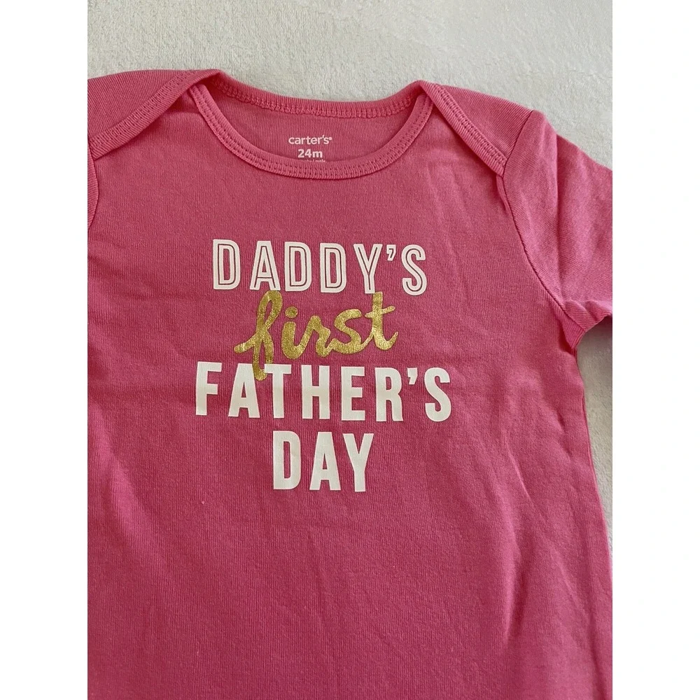 Carter's Baby Girls First Father's Day‎ Collectible 18 Months Bodysuit Pink